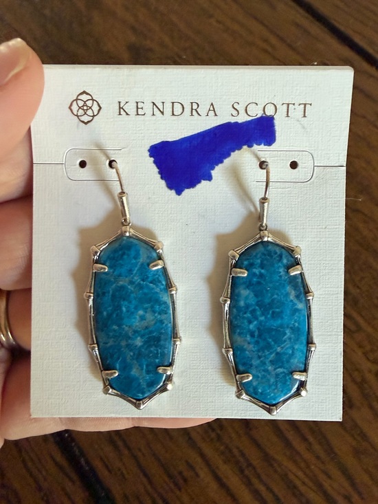 Kendra Scott Jewelry - Kendra Scott Elle Drop Earrings silver Tone Bronze Veined Turquoise Magnesite